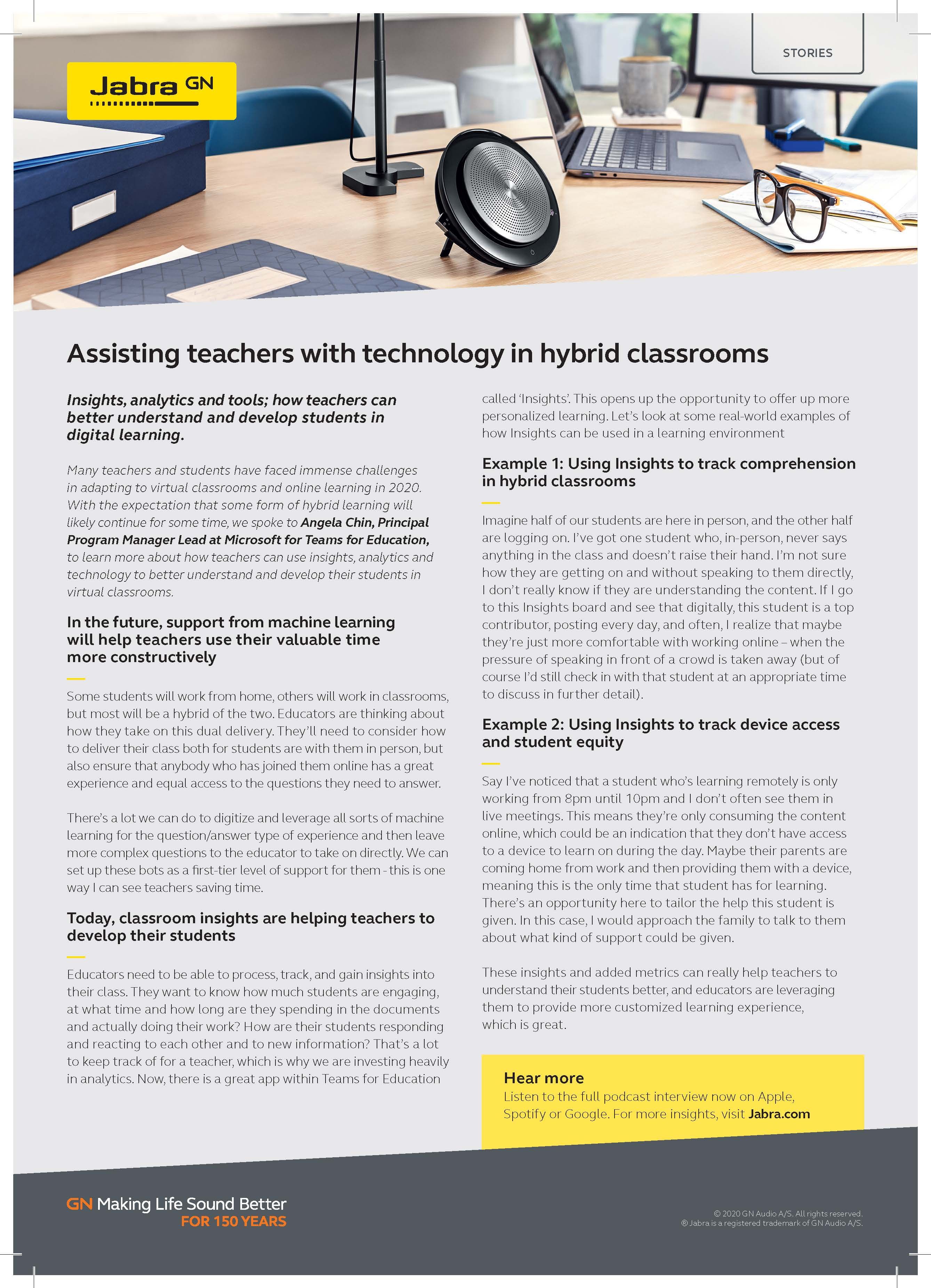 Assisting teachers with technology in hybrid classrooms